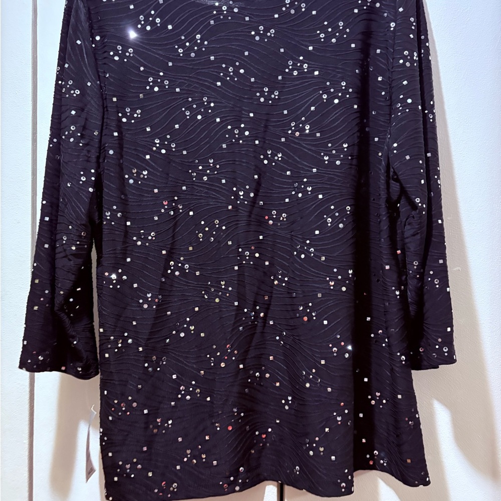 Black Sequin Embellished Top - Picture 5 of 7